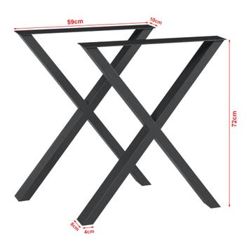 Stalen onderstel Greith set van 2 tafelpoot 72x59 cm zwart [, Verzenden, Nieuw