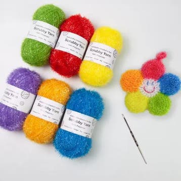Set van 6 Scrubby Garen voor Haken en Breien, Verzenden, Nieuw