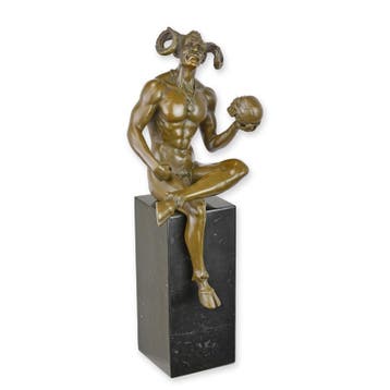 A BRONZE SCULPTURE OF SATAN HOLDING A SKULL (Interieur), Verzenden, Nieuw