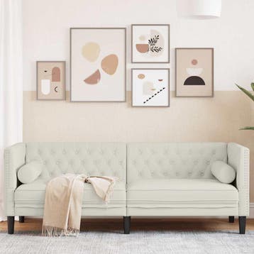 vidaXL Driezitsbank Chesterfield-stijl met bolsters fluweel, Verzenden, Nieuw, Driepersoons, Stof