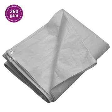 vidaXL Dekzeil 260 g/m² 4x6 m HDPE grijs, Verzenden, Nieuw