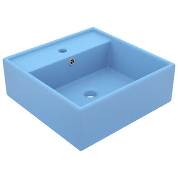 vidaXL Wastafel met overloop vierkant 41x41 cm keramiek mat, Verzenden, Nieuw