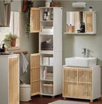 Hoge Smalle Badkamerkast met Bamboe – Veel Opbergruimte, Verzenden, Nieuw