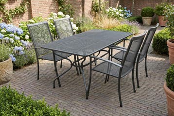 Royal Garden Balero stapelbare tuinset strekmetaal 160x90, Verzenden, Nieuw, Overige materialen, Tuinset