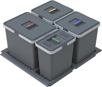 Lade-inbouw Afvalbak - Grijs | 24% Korting | Snel Beslissen, 40 liter of meer, Ophalen of Verzenden, Zo goed als nieuw, Kunststof