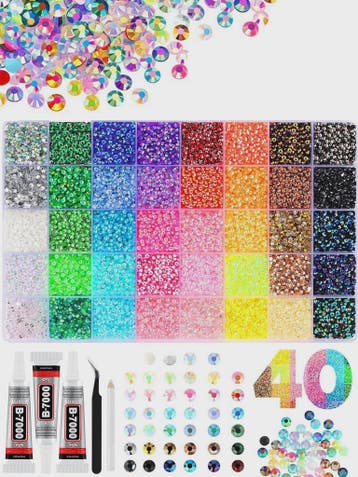 40 Kleuren Strass Steentjes Set 3mm - DIY Versier Kit voor K, Verzenden, Nieuw
