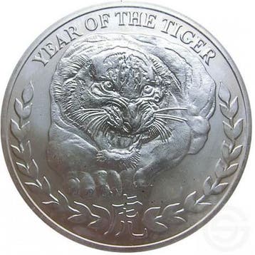 Somaliland - Year of the Tiger - 1 oz 2010, Verzenden, Overige landen, Losse munt, Zilver
