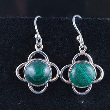 Zilver - Oorbellen - Malachiet sterlingsilber