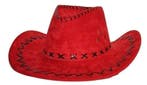 Hoed Cowboy suede rood, Ophalen of Verzenden, Nieuw