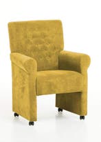 Eetkamerstoel Epe - eetkamerstoelen - Geel, Nieuw, Stof