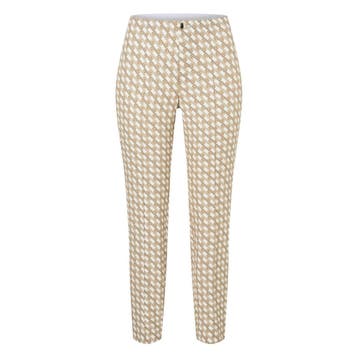 MAC • Anna pantalon camel motief • 36, Kleding | Dames, Broeken en Pantalons, Verzenden, Beige, MAC, Nieuw