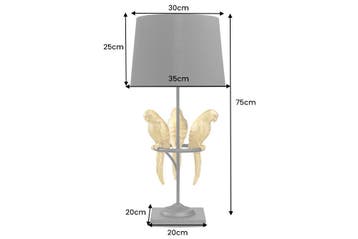 Tafellamp WILDLIFE 75 cm gouden papegaaien polyresin - 44355, Ophalen of Verzenden, Nieuw
