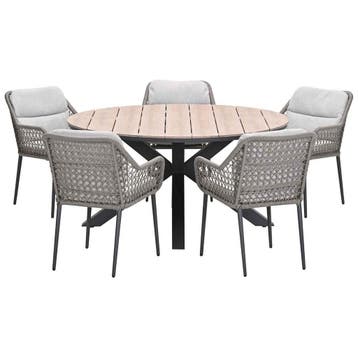 Garden Impressions Pemba tuinset 6-delig - Tulli tuintafel, Verzenden, Nieuw