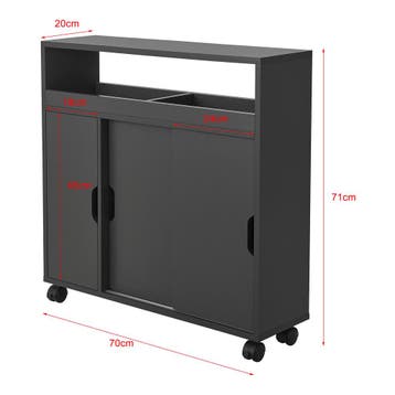[en.casa] Badkamerkast Lumijoki niskast op wielen 71x70x20 c, Verzenden, Nieuw
