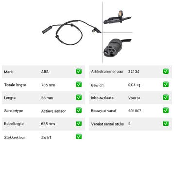 ABS-sensor MINI MINI Countryman John Cooper Works ALL4 (F60), Verzenden, Nieuw, Mini