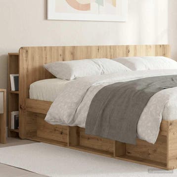 vidaXL Hoofdeinde kas Artisanaal eiken 200 cm Bewerkt hout, Verzenden, Nieuw, Bruin, Hout
