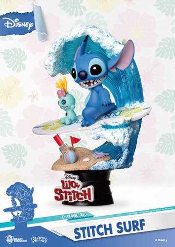 Disney Stitch Surf D-Stage Diorama – Summer Series 15 cm, Ophalen of Verzenden