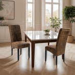 Eetkamerstoel, ergonomisch, massief hardhout - oud bruin, Se, Huis en Inrichting, Stoelen, Verzenden, Nieuw