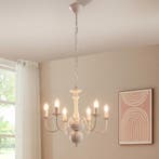 Kroonluchter Berkeley 6-lichts klassiek vintage wit lux.pro, Huis en Inrichting, Lampen | Kroonluchters, Verzenden, Nieuw