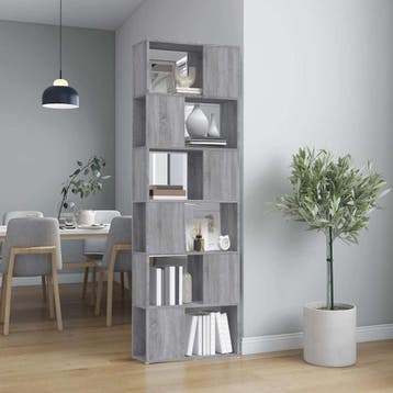 vidaXL Boekenkast/kamerscherm 60x24x186 cm grijs sonoma, Huis en Inrichting, Minder dan 50 cm, Verzenden, Nieuw, 150 tot 200 cm