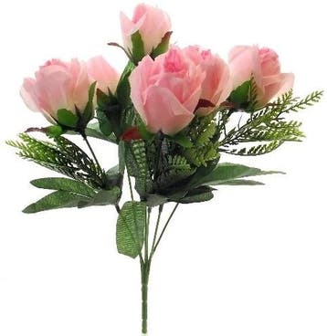 Zijden Rozen met Gips en Blad Lichtroze Boeketje 33 cm, Ophalen of Verzenden, Nieuw