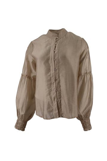 Msch Copenhagen Blouse in maat XS Beige, Msch Copenhagen, Verzenden, Zo goed als nieuw, Beige