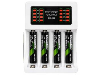 Veiling -  acculader + 4 aaa oplaadbare batterijen, Nieuw