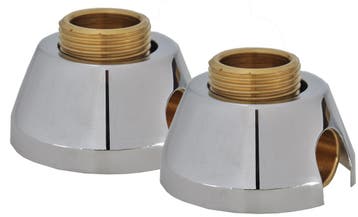 opbouw muurplaat 3/4 x 15mm chroom rozet - 2 stuks, Ophalen of Verzenden, Nieuw