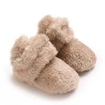 Gebreide baby slofjes bruin en beige, Slofjes, Nieuw, Sweet-One, Verzenden