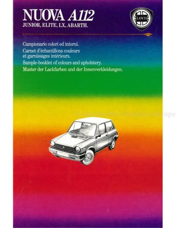 1984 LANCIA A112 KLEUREN & INTERIEUR BROCHURE, Boeken, Nieuw, Author