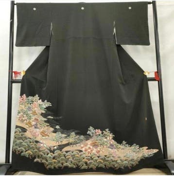 Blauw-witte kimono met lelie-motief - Zijde - Japan - 20e