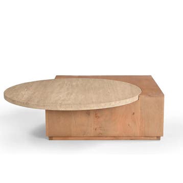 Salontafel Numa Naturel Travertijn, rond 103 cm | Starfurn, Ophalen of Verzenden, Nieuw