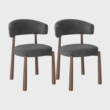 Set van 2 Mid-Century Modern Eetkamerstoelen - Chenille Gest, Verzenden, Nieuw