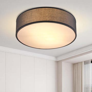 Plafondlamp Grijs Stof ø38cm (Lampen, Interieur), Verzenden, Nieuw