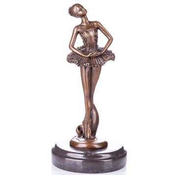 Figuur - Bronzefigur Ballerina - Brons, Marmer