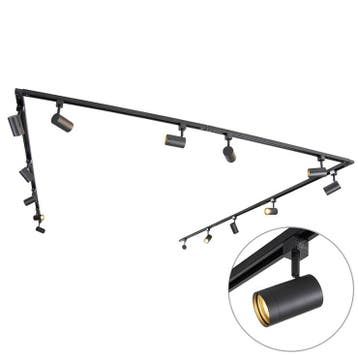 Qazqa 1-fase railsysteem set met 14 spots GU10, 753 cm, Ophalen of Verzenden, Nieuw in verpakking, Verlichting