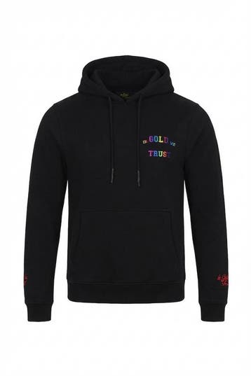 In Gold We Trust Hoodie in maat S Zwart, Kleding | Heren, Verzenden, Zo goed als nieuw, Zwart, In Gold We Trust