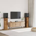 vidaXL Speakerstandaards 2 st 30x30x95 cm bewerkt hout oud, Muziek en Instrumenten, Standaards, Verzenden, Nieuw