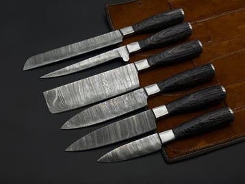 Japanese Style Kitchen Knife SET With Leather BAG Included -