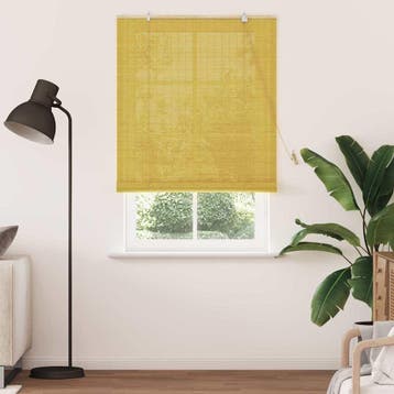 vidaXL Rolgordijn Geel 110 x 220 cm Bamboe, Verzenden, Nieuw, Geel