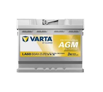 Varta LA60 AGM accu 12 volt 60 ah Dual Purpose, Caravans en Kamperen, Ophalen of Verzenden, Nieuw