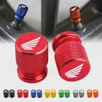 2x Aluminium Ventieldopjes Motor - Honda Vleugel Logo, Verzenden, Nieuw