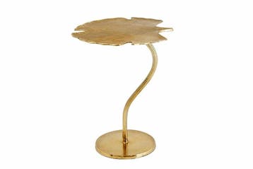 Decoratieve bijzettafel GINKGO LEAF 45cm goud handgemaakt, Ophalen of Verzenden, Nieuw