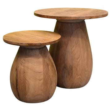 Madagascar bijzettafel 35x35xH40 cm, Tuin en Terras, Ophalen of Verzenden, Nieuw, Teakhout