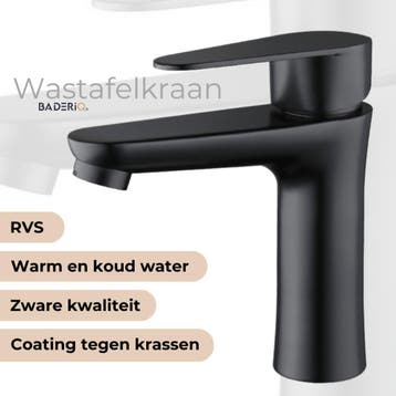 NIEUW WASTAFELKRAAN ZWARE KWALITEIT 900 GRAM ZWART ANTIKRAS, Ophalen of Verzenden, Nieuw, Kraan