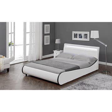 Valencia - LED - Bedframe kunstleer 180x200 cm wit, Verzenden, Nieuw