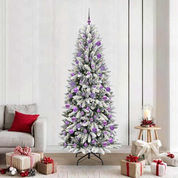 vidaXL Kunstkerstboom Wit 210 cm PVC en Plastic en Staal en, Verzenden, Nieuw