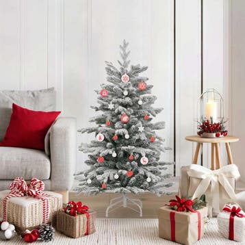 vidaXL Kerstbal Set 40 st Rood en Wit Ø 6 cm Kunststof, Verzenden, Nieuw