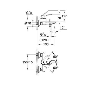 Grohe Bad/Douchemengkraan Start Loop Chroom, Doe-het-zelf en Verbouw, Verwarming en Radiatoren, Ophalen of Verzenden, Nieuw