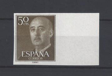 Spanje 1955/1956 - 50 cts. Franco zonder dentar - grote luxe, Postzegels en Munten, Gestempeld